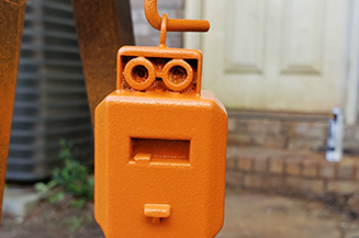 Fax machine parts designed into keychain.