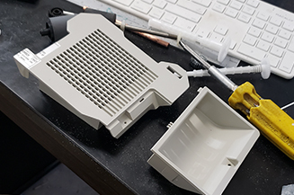 Fax machine cut outs for front end loader art work.