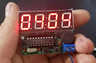 Close up of clock display from the clock motherboard.