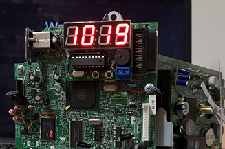 Motherboard of clock art work.