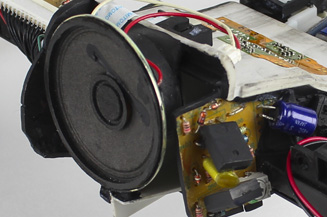 One-of-a-kind spacecraft art made from fax machine.