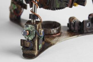 Fax machine plant holder art piece.